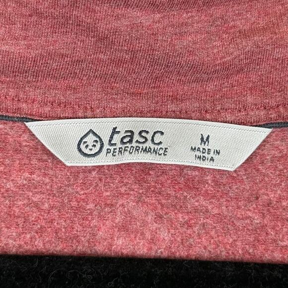 Tasc Performance Heather Red Running Training Quarter Zip w/ Thumb Holes -Medium - Picture 2 of 5